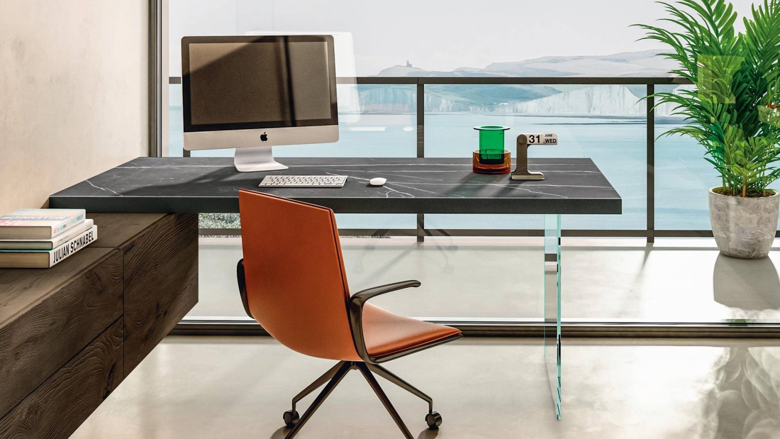 أرجل من الزجاج المقسّى لمكتب Air Desk