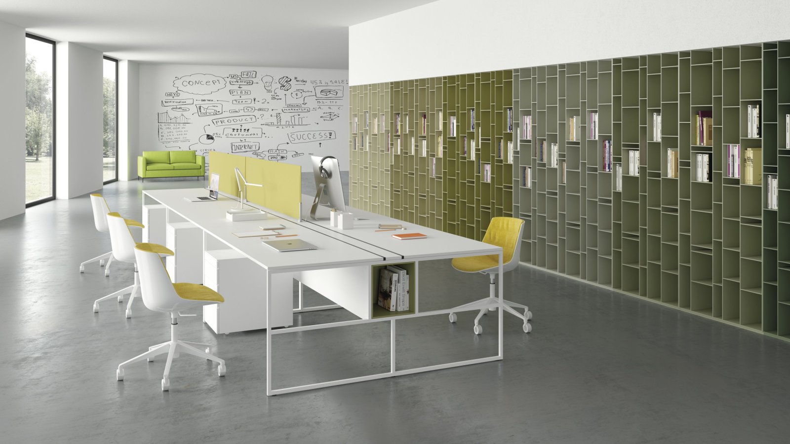 محطات عمل 20.Venti من MDF Italia بهيكل فولاذي 20 × 20 مم