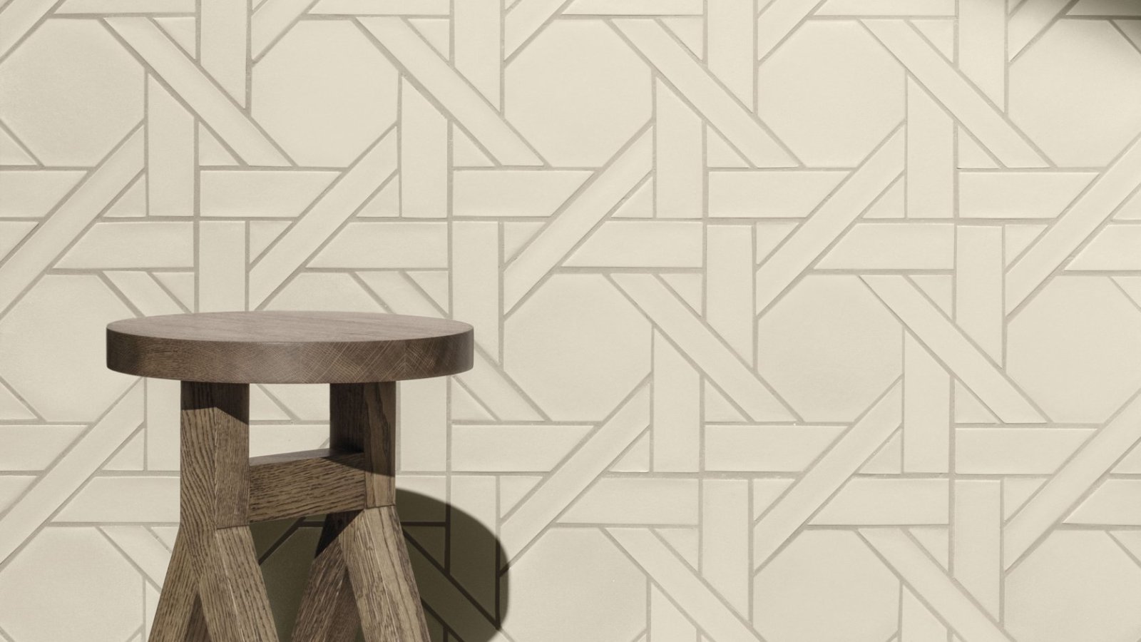 فسيفساء Weaving من Mutina بنمط الضفر Ba Leng باللون الأبيض