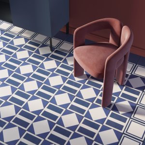 نقشة Square Blue من مجموعة Mattonelle Margherita، بورسلان Mutina