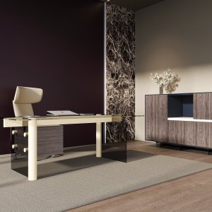طاولة صغيرة Cloud 47 × 47 سم من الزجاج المقسّى