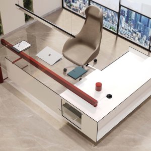 Cloud من Codutti: مكتب 200 × 100 سم بسطح خشبي