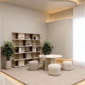 اللوح المطلي لقاعدة Ginza إلى جانب لوح الترافرتين