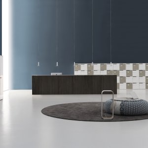 Qubo من DVO Office، وحدة مستقيمة 166 سم مع سطح ترحيب