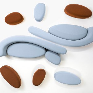 النسختان اليسرى واليمنى من أريكة Lisse موضوعتان جنبًا إلى جنب