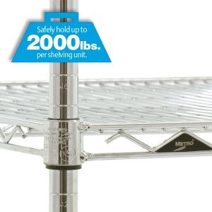 رفوف Super Erecta من Metro من أسلاك الفولاذ المطلي بالكروم برفوف قابلة للتعديل