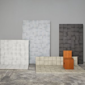جدار منطقة استراحة من Aurore Light Green Grid L والسادة