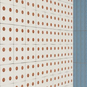 جدار Bloc outdoor من التيراكوتا العارية في فناء