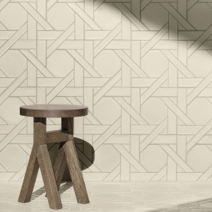 فسيفساء Weaving من Mutina بنمط الضفر Ba Leng باللون الأبيض
