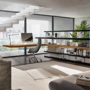 غرفة دراسة مؤثثة بمكتب Scrivania Air